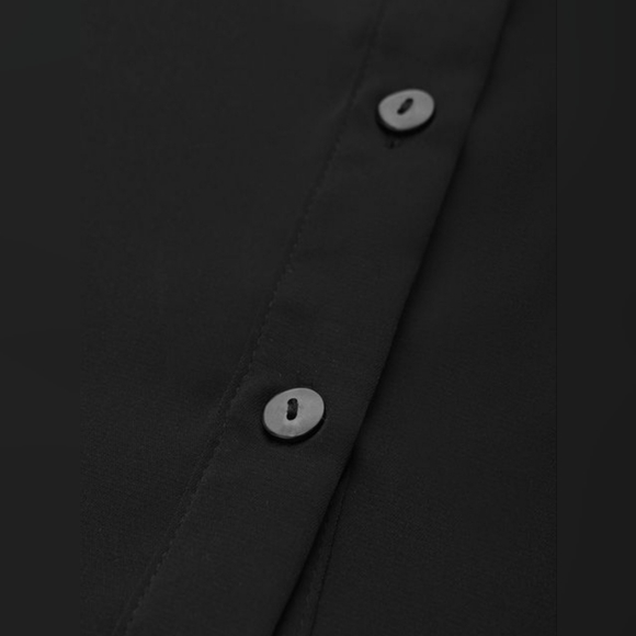 Button up Ruched Puff Sleeve Collared Blouse - Picture 7 of 8